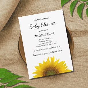 Modern Sunflower Baby Shower Gender Neutral  Invitation