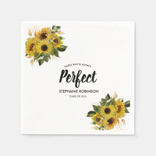 Modern Sunflower Bible Quote Napkins