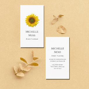 Modern Sunflower Boho Botanical Event Planner Business Card