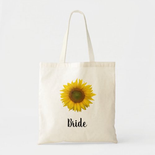 Modern Sunflower Bride Wedding Rustic  Tote Bag