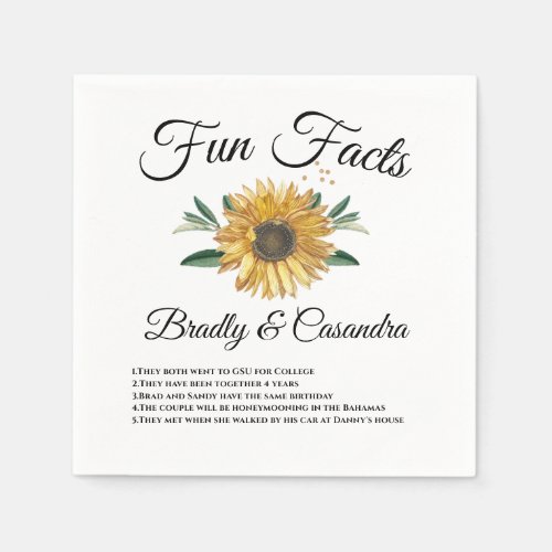 Sunflower on sale wedding napkins