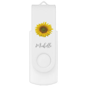 Modern Sunflower Cute Script Typography  Flash Drive