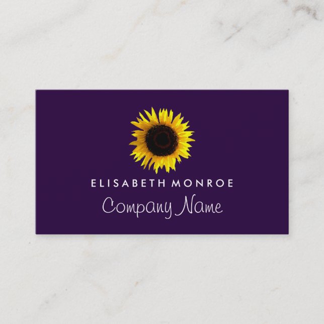 Modern Sunflower, Floristry Business Card (Front)