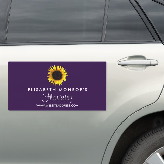 Modern Sunflower, Floristry Car Magnet (In Situ)