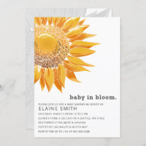 Modern Sunflower Gender Neutral Baby Shower Invitation