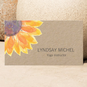 Modern Sunflower Kraft Card Yoga Instructor
