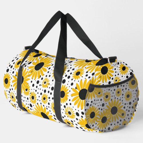 Modern sunflower pattern duffle bag