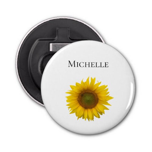 Modern Sunflower Personalized Country Floral Bottle Opener