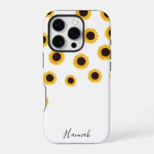 Modern Sunflower Personalized iPhone 16 Pro Case
