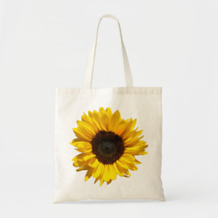 Modern sunflower photography summer floral girly tote bag