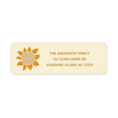 Modern Sunflower return address Label