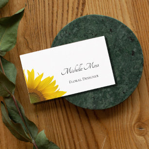 Modern Sunflower Rustic Floral   Business Card