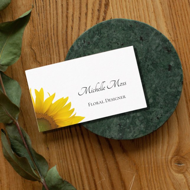 Modern Sunflower Rustic Floral   Business Card (Creator Uploaded)
