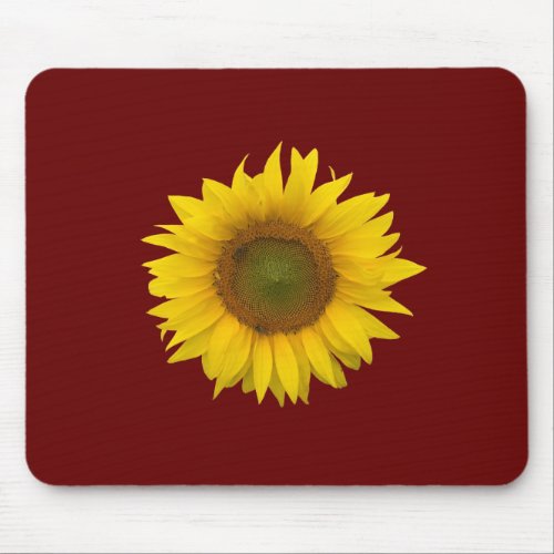 Modern Sunflower Rustic Yellow Red Mouse Pad