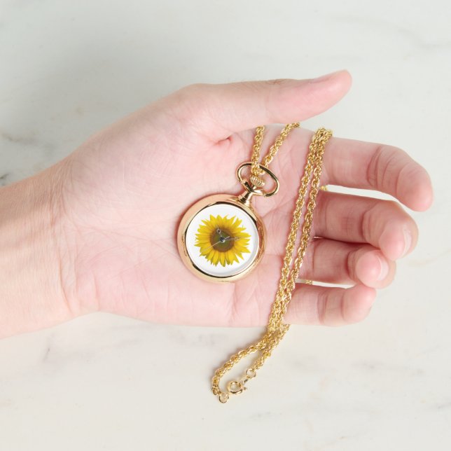 Modern Sunflower Simple Yellow Floral Watch (Hand)
