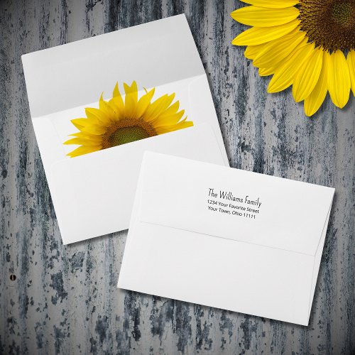 Modern Sunflower Summer Family Reunion Barbecue Envelope