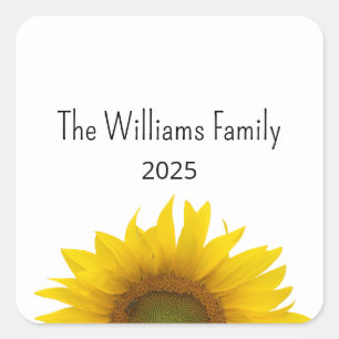 Modern Sunflower Summer Family Reunion Barbecue Square Sticker