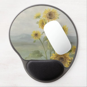 Modern sunflower Watercolor & personalize Image Gel Mouse Pad