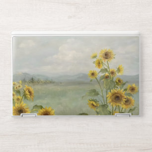 Modern sunflower Watercolor & personalize Image HP Laptop Skin