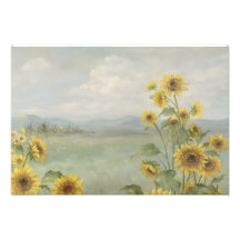 Modern sunflower Watercolor & personalize Image