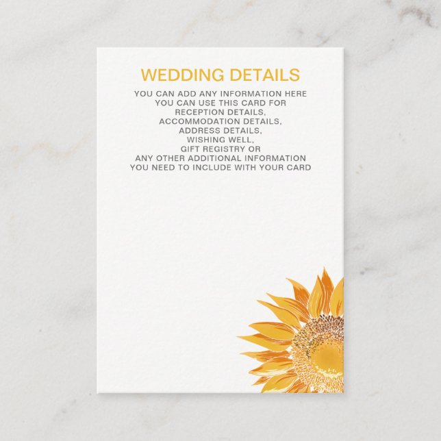 Modern SunFlower Wedding cards (Front)
