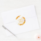 Modern SunFlower Wedding Classic Round Sticker (Envelope)