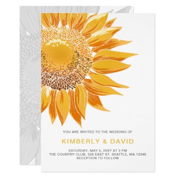 Awesome Sunflower Wedding Invitations With Photo