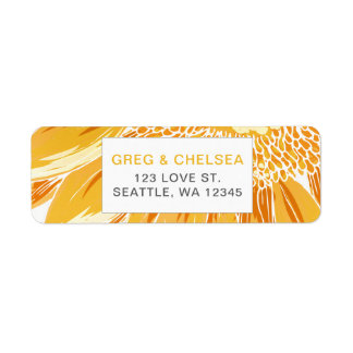 Modern SunFlower Wedding Label