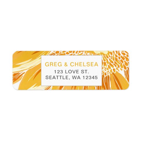 Modern SunFlower Wedding Label