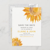 Modern SunFlower Wedding Save the Date Announcement Postcard (Front/Back)