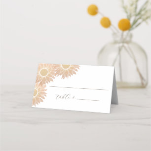 Modern Sunflower Wedding Table Number Placecard