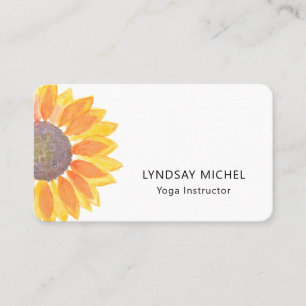 Modern Sunflower Yoga Instructor Business Card