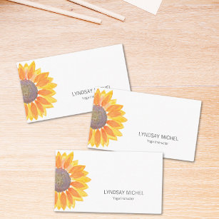 Modern Sunflower Yoga Instructor Business Card