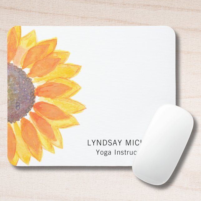 Modern Sunflower Yoga Instructor Mouse Pad (Creator Uploaded)