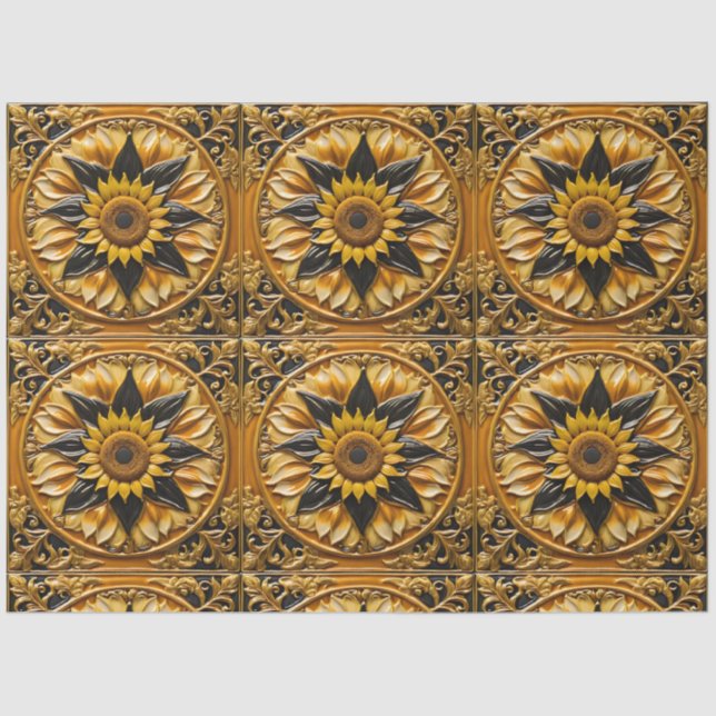 Modern Sunflowers Beautiful Collection Tissue Paper (Front)