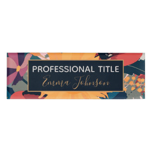 Modern Sunflowers Floral Autumn Colors Design Name Tag
