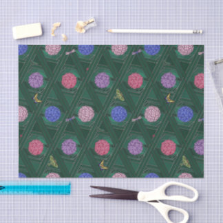 Modern Sunlit Hydrangea Garden Pewter Large Tissue Paper