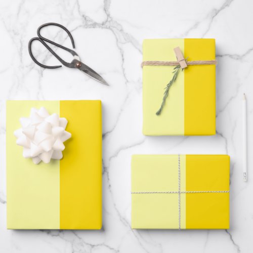 Modern Sunny Yellow Stripe Color block Wrapping Paper Sheets