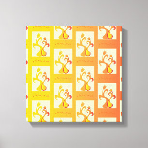 Modern Sunny yellow Tulip Couple illustration Canvas Print