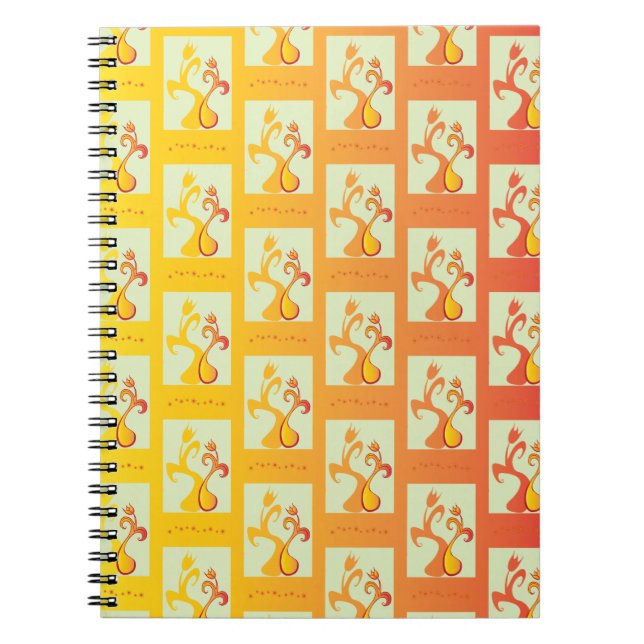 Modern Sunny yellow Tulip Couple illustration Notebook (Front)