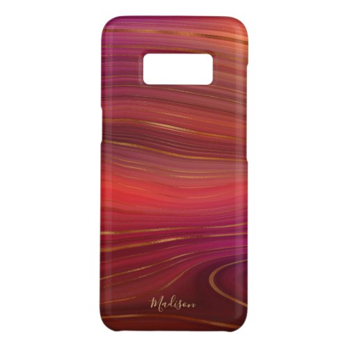 Modern Sunrise Marble Agate Pattern with Name Case_Mate Samsung Galaxy S8 Case