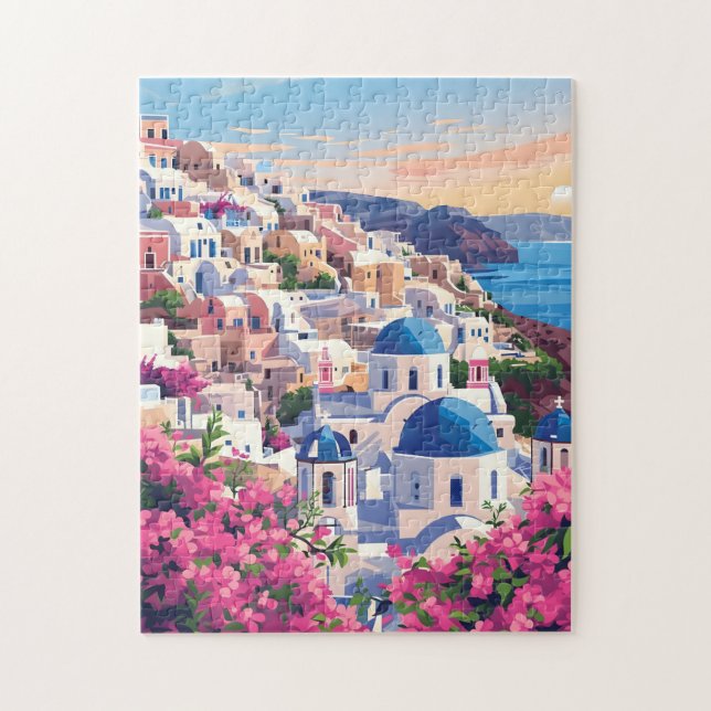 Modern Sunset Coastal Landscape Puzzle (Vertical)