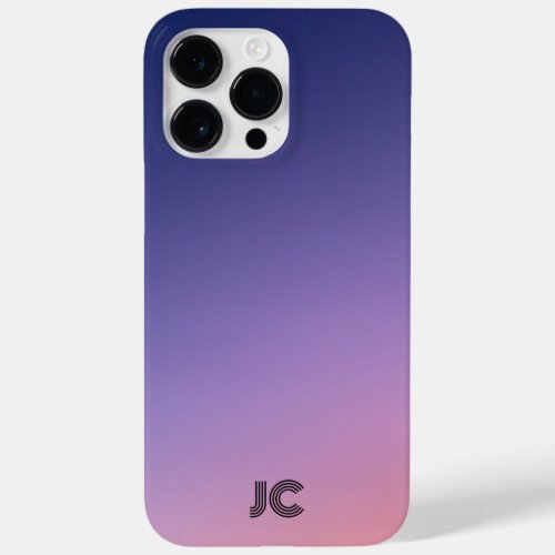 Modern Sunset Gradient Custom Monogram Purple Case_Mate iPhone 14 Pro Max Case
