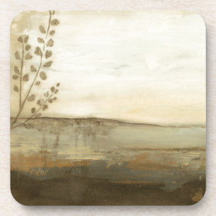 Modern Sunset Landscape Oil Painting Coaster
