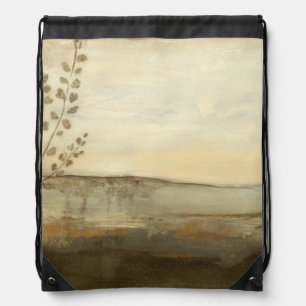 Modern Sunset Landscape Oil Painting Drawstring Bag