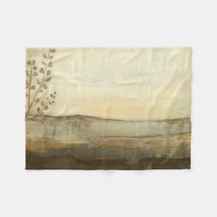 Modern Sunset Landscape Oil Painting Fleece Blanket