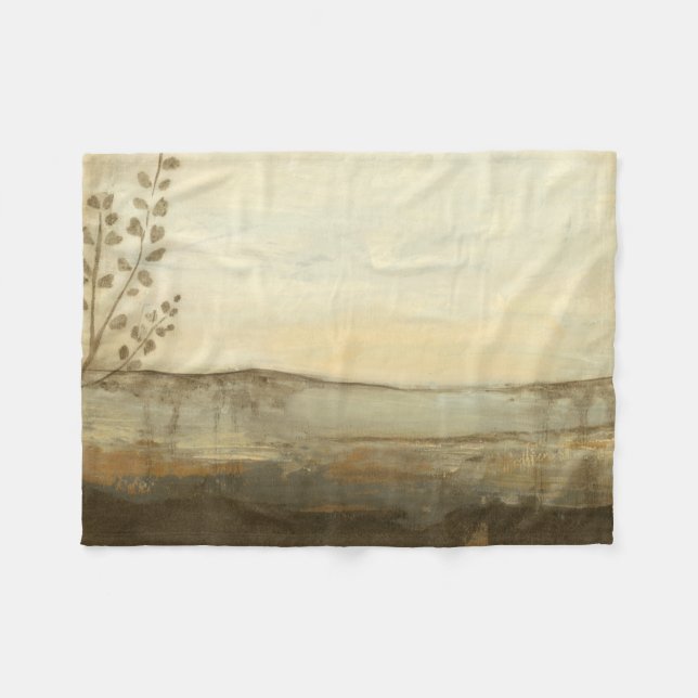Modern Sunset Landscape Oil Painting Fleece Blanket (Front (Horizontal))