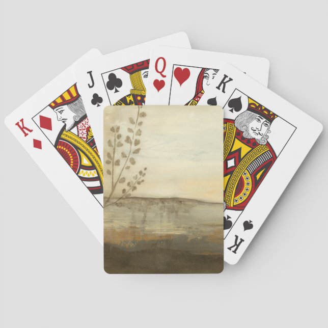 Modern Sunset Landscape Oil Painting Poker Cards (Back)