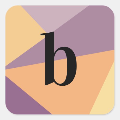 Modern Sunset Monogram Bold Initial Letter Square Sticker