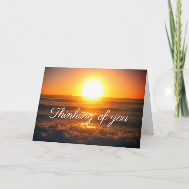 Modern Sunset Photography Thinking of You Sympathy Card (Front)